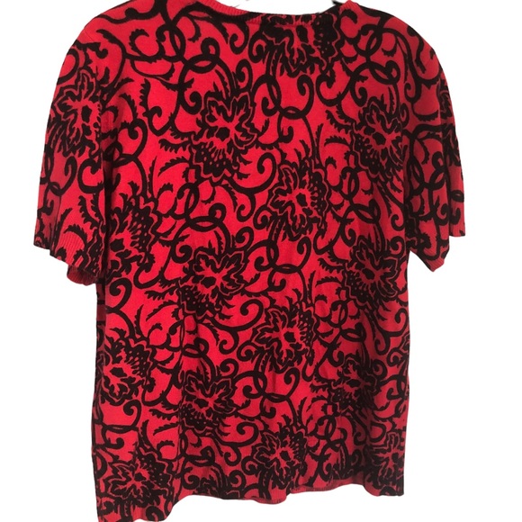 Sag-harbor Floral Short Sleeve Sweater SZ M - Picture 11 of 11